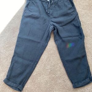 Caslon Linen Capri Pants  | Size M Petite | Charcoal Gray